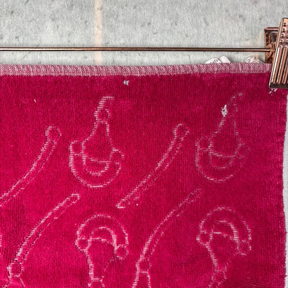 Vintage Gucci Towel Set 5 Piece Burgundy Cotton Horsebit Stirrup Monogram Auth